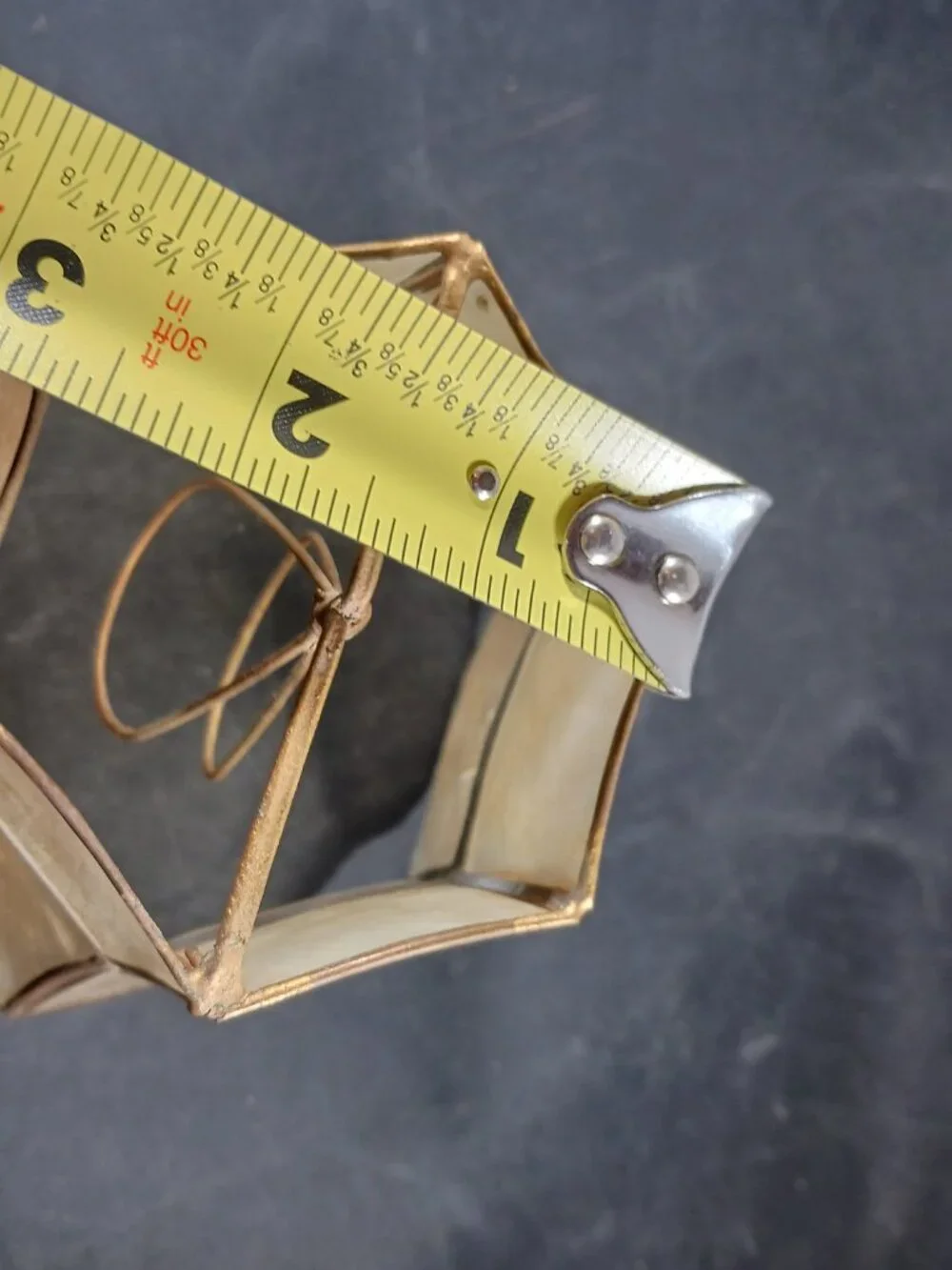 Mini Vintage Capiz Shell Lamp Shades featuring Brass Trim